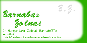 barnabas zolnai business card